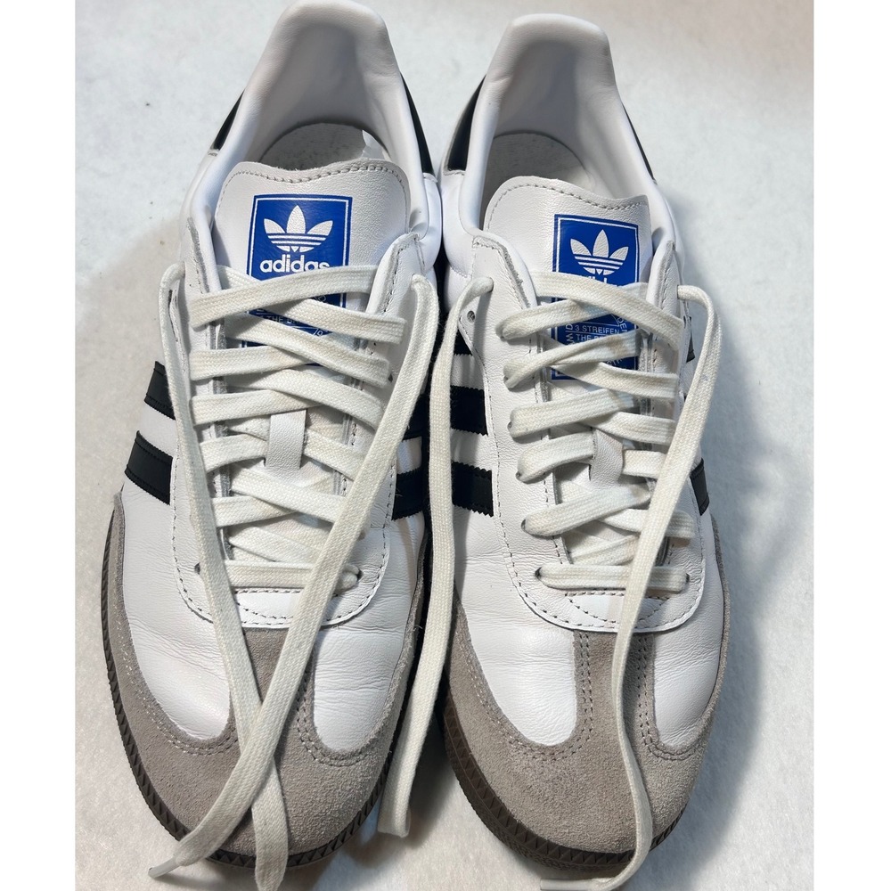 Adidas Samba OG B75806 Mens 10 White Black Gum Leather Suede Sneakers